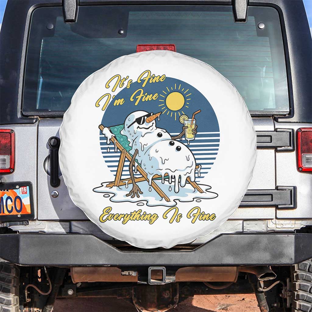 Melting Snowman Christmas In July Spare Tire Cover It Is Fine Everything Is Fine