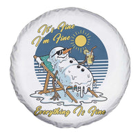 Melting Snowman Christmas In July Spare Tire Cover It Is Fine Everything Is Fine