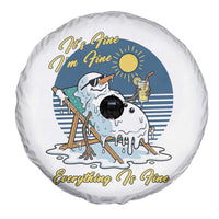Melting Snowman Christmas In July Spare Tire Cover It Is Fine Everything Is Fine