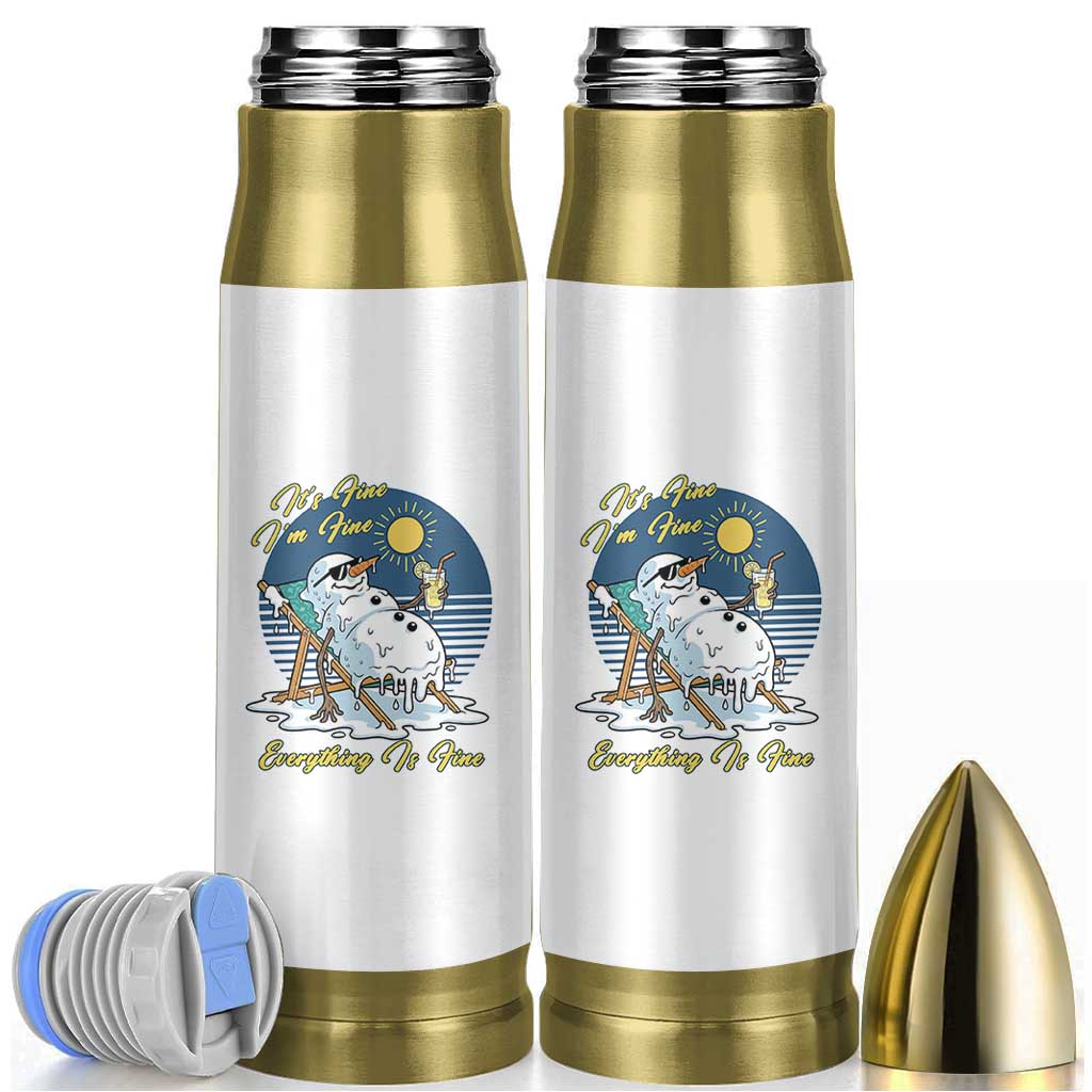 Melting Snowman Christmas In July Bullet Tumbler It Is Fine Everything Is Fine