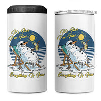Melting Snowman Christmas In July 4 in 1 Can Cooler Tumbler It Is Fine Everything Is Fine