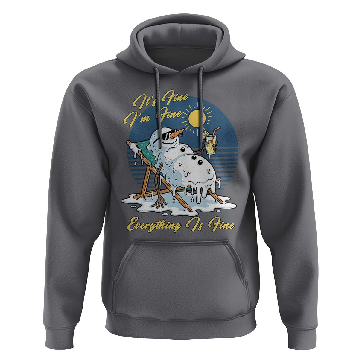 Melting Snowman Christmas In July Hoodie It Is Fine Everything Is Fine