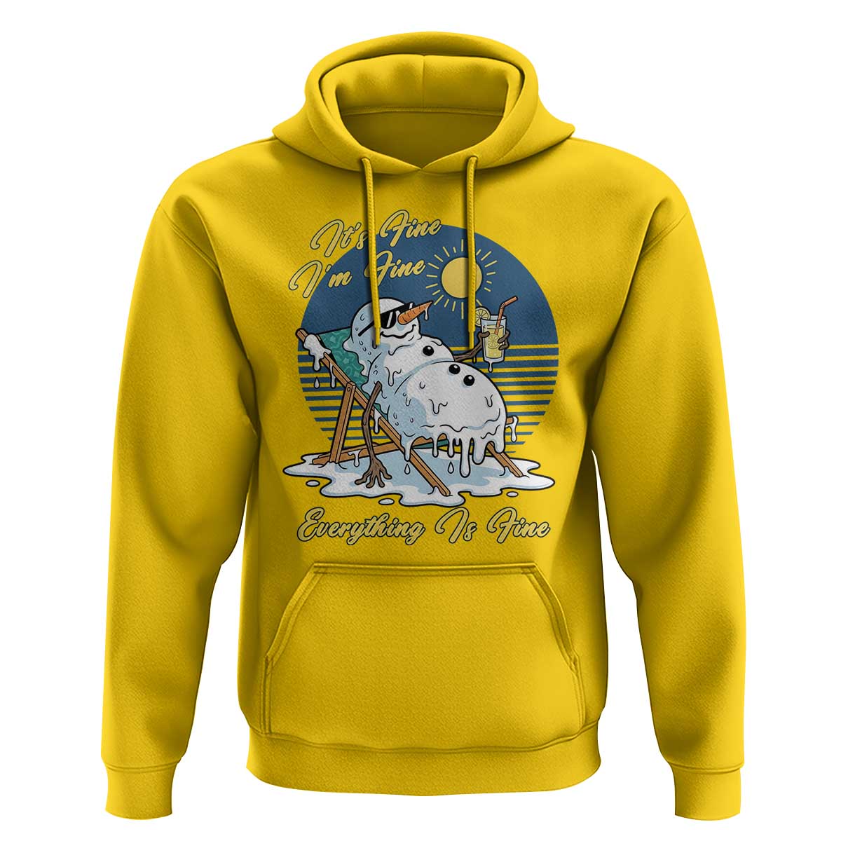 Melting Snowman Christmas In July Hoodie It Is Fine Everything Is Fine