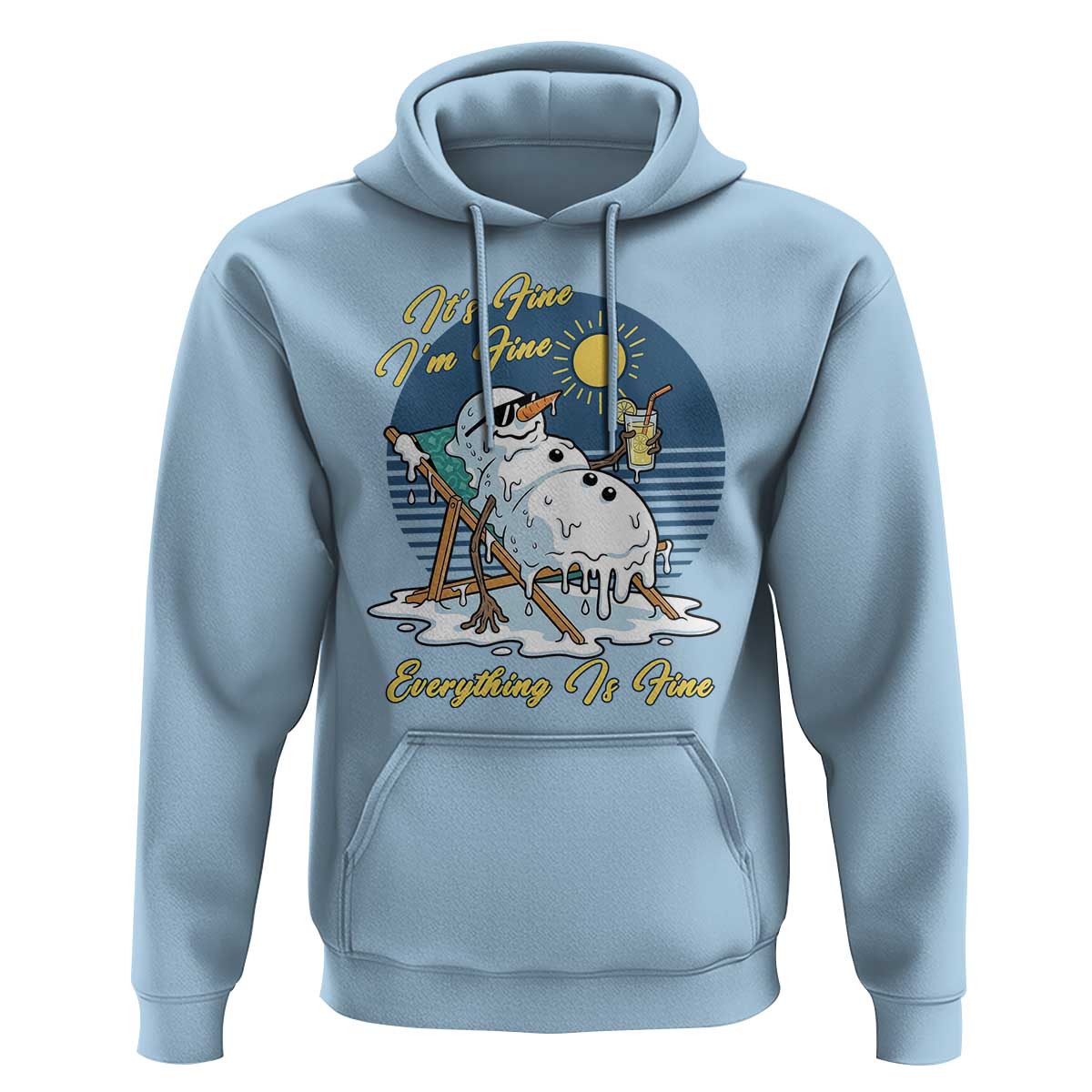 Melting Snowman Christmas In July Hoodie It Is Fine Everything Is Fine