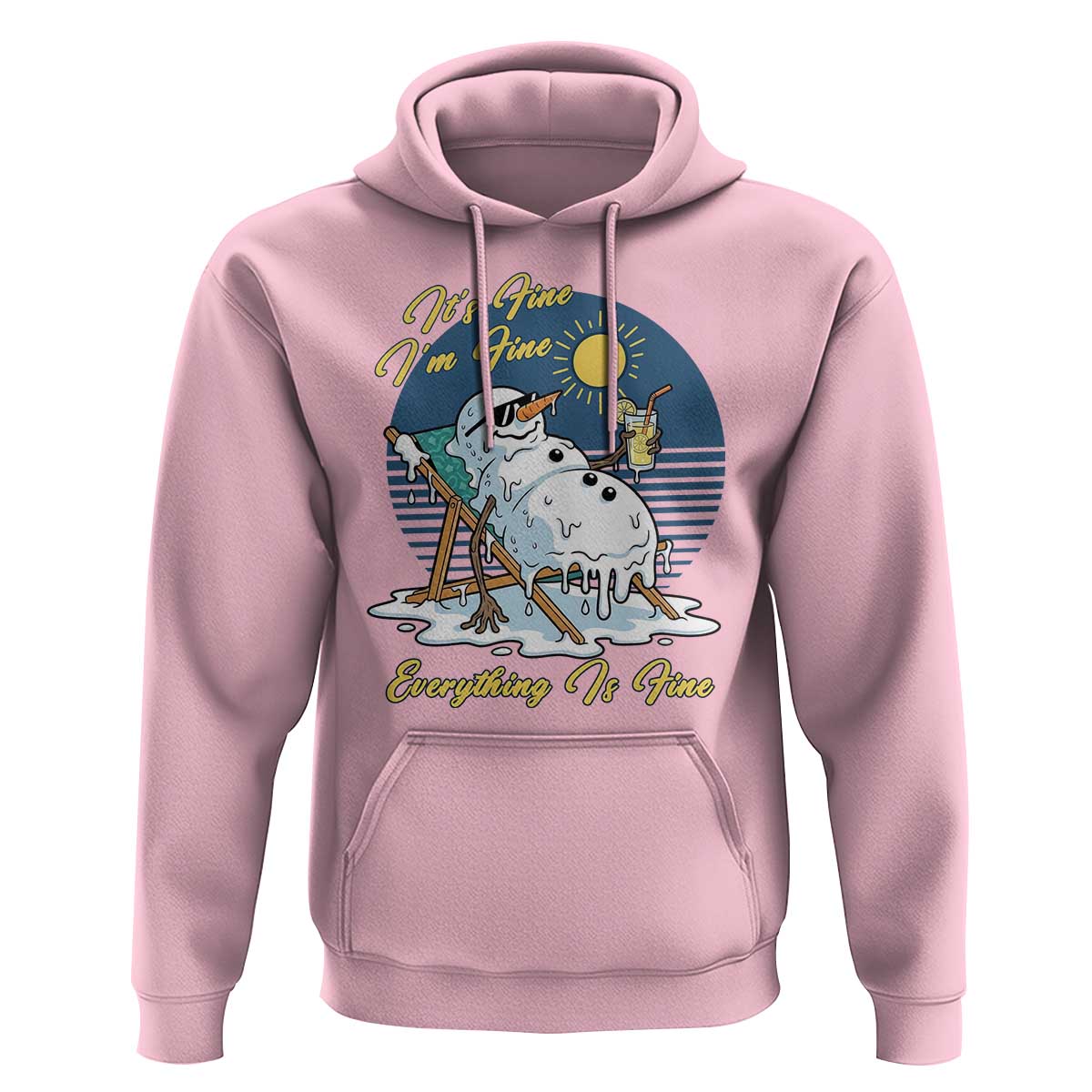 Melting Snowman Christmas In July Hoodie It Is Fine Everything Is Fine