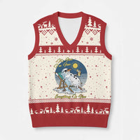 Melting Snowman Christmas In July V-Neck Knit Sweater Vest It Is Fine Everything Is Fine
