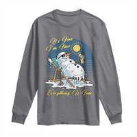 Melting Snowman Christmas In July Long Sleeve Shirt It Is Fine Everything Is Fine