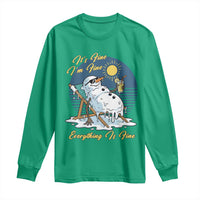 Melting Snowman Christmas In July Long Sleeve Shirt It Is Fine Everything Is Fine