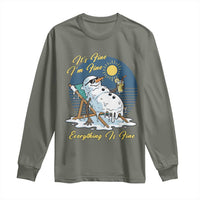 Melting Snowman Christmas In July Long Sleeve Shirt It Is Fine Everything Is Fine