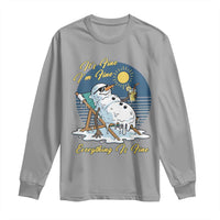 Melting Snowman Christmas In July Long Sleeve Shirt It Is Fine Everything Is Fine
