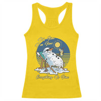 Melting Snowman Christmas In July Racerback Tank Top It Is Fine Everything Is Fine