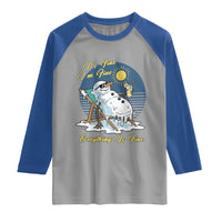 Melting Snowman Christmas In July Raglan Shirt It Is Fine Everything Is Fine