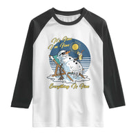 Melting Snowman Christmas In July Raglan Shirt It Is Fine Everything Is Fine