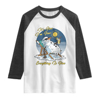 Melting Snowman Christmas In July Raglan Shirt It Is Fine Everything Is Fine