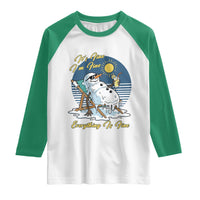 Melting Snowman Christmas In July Raglan Shirt It Is Fine Everything Is Fine