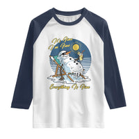 Melting Snowman Christmas In July Raglan Shirt It Is Fine Everything Is Fine