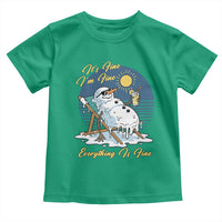 Melting Snowman Christmas In July Toddler T Shirt It Is Fine Everything Is Fine