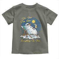 Melting Snowman Christmas In July Toddler T Shirt It Is Fine Everything Is Fine