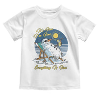 Melting Snowman Christmas In July Toddler T Shirt It Is Fine Everything Is Fine
