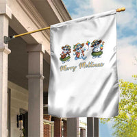Funny Hawaiian Snowman Summer Graphic Garden Flag Merry Meltmas