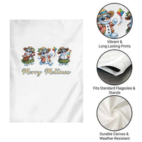 Funny Hawaiian Snowman Summer Graphic Garden Flag Merry Meltmas