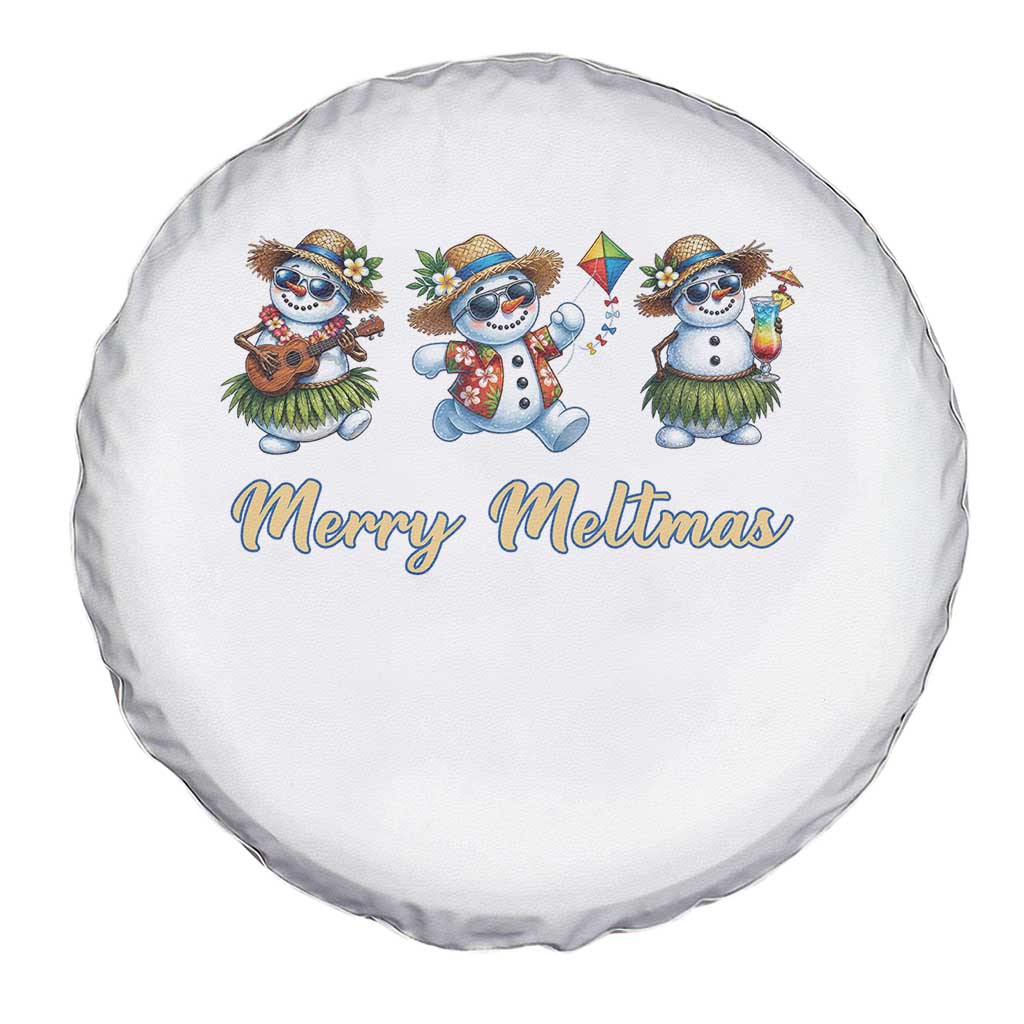 Funny Hawaiian Snowman Summer Graphic Spare Tire Cover Merry Meltmas