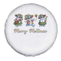 Funny Hawaiian Snowman Summer Graphic Spare Tire Cover Merry Meltmas