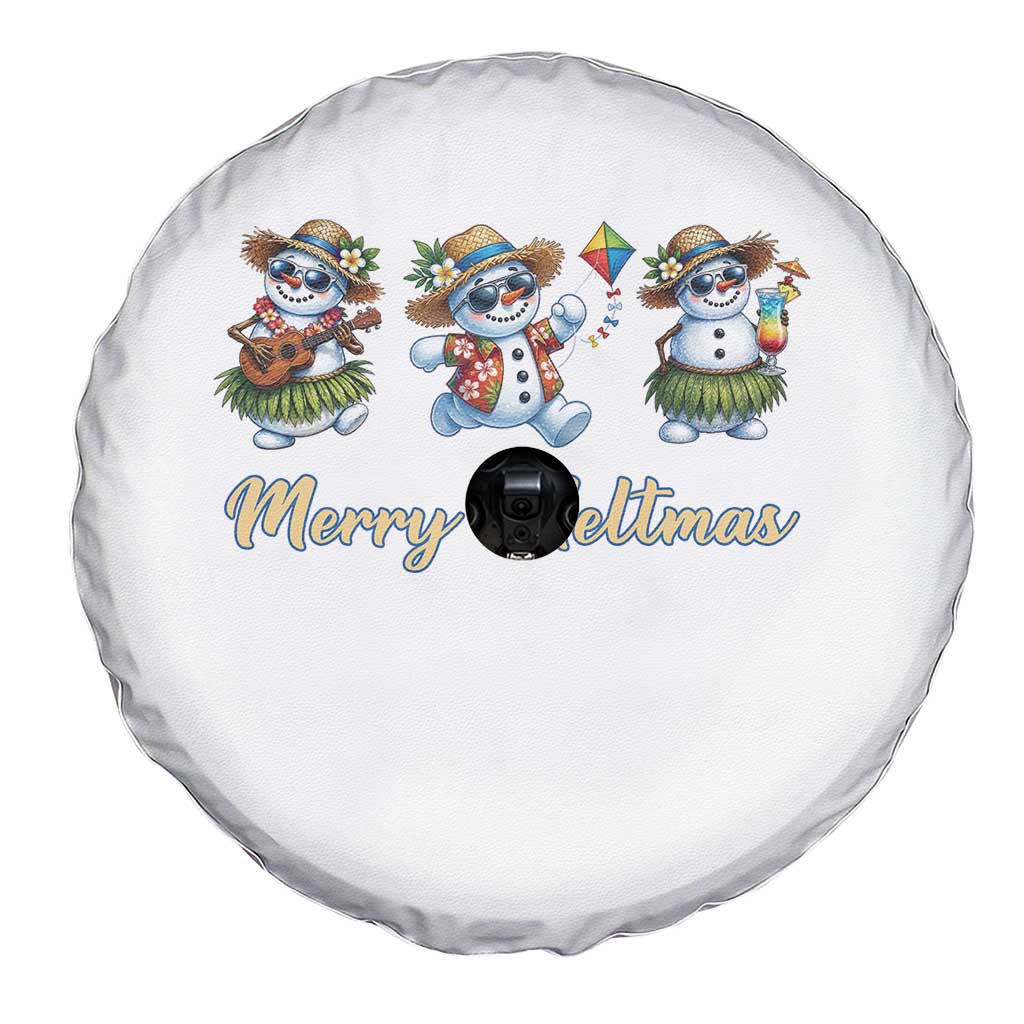 Funny Hawaiian Snowman Summer Graphic Spare Tire Cover Merry Meltmas