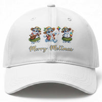 Funny Hawaiian Snowman Summer Graphic Baseball Cap Merry Meltmas