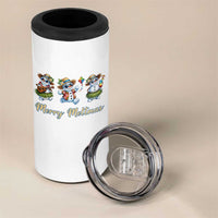 Funny Hawaiian Snowman Summer Graphic 4 in 1 Can Cooler Tumbler Merry Meltmas