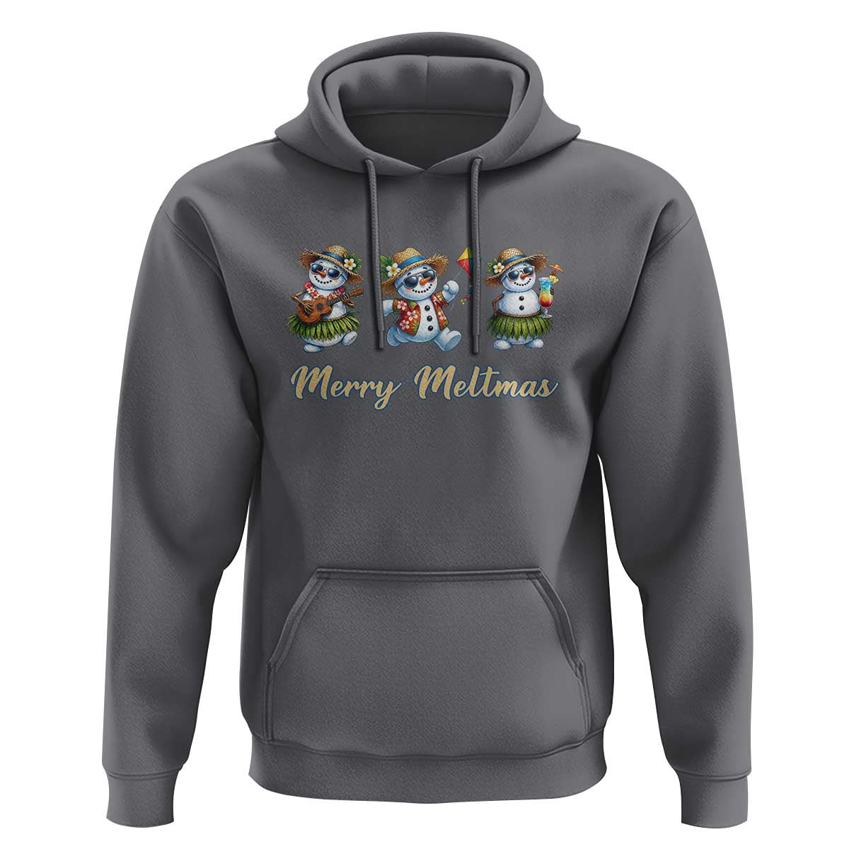 Funny Hawaiian Snowman Summer Graphic Hoodie Merry Meltmas
