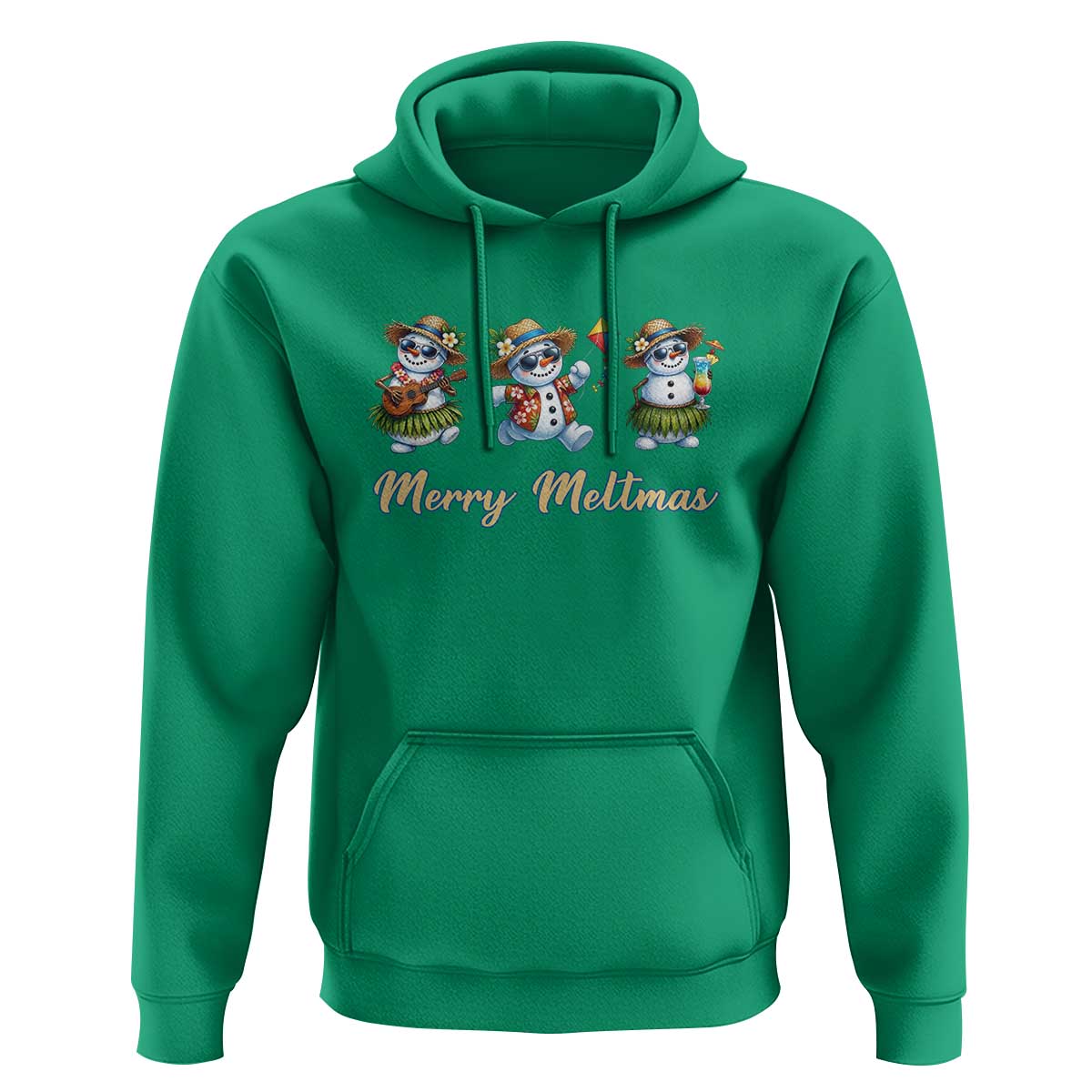 Funny Hawaiian Snowman Summer Graphic Hoodie Merry Meltmas