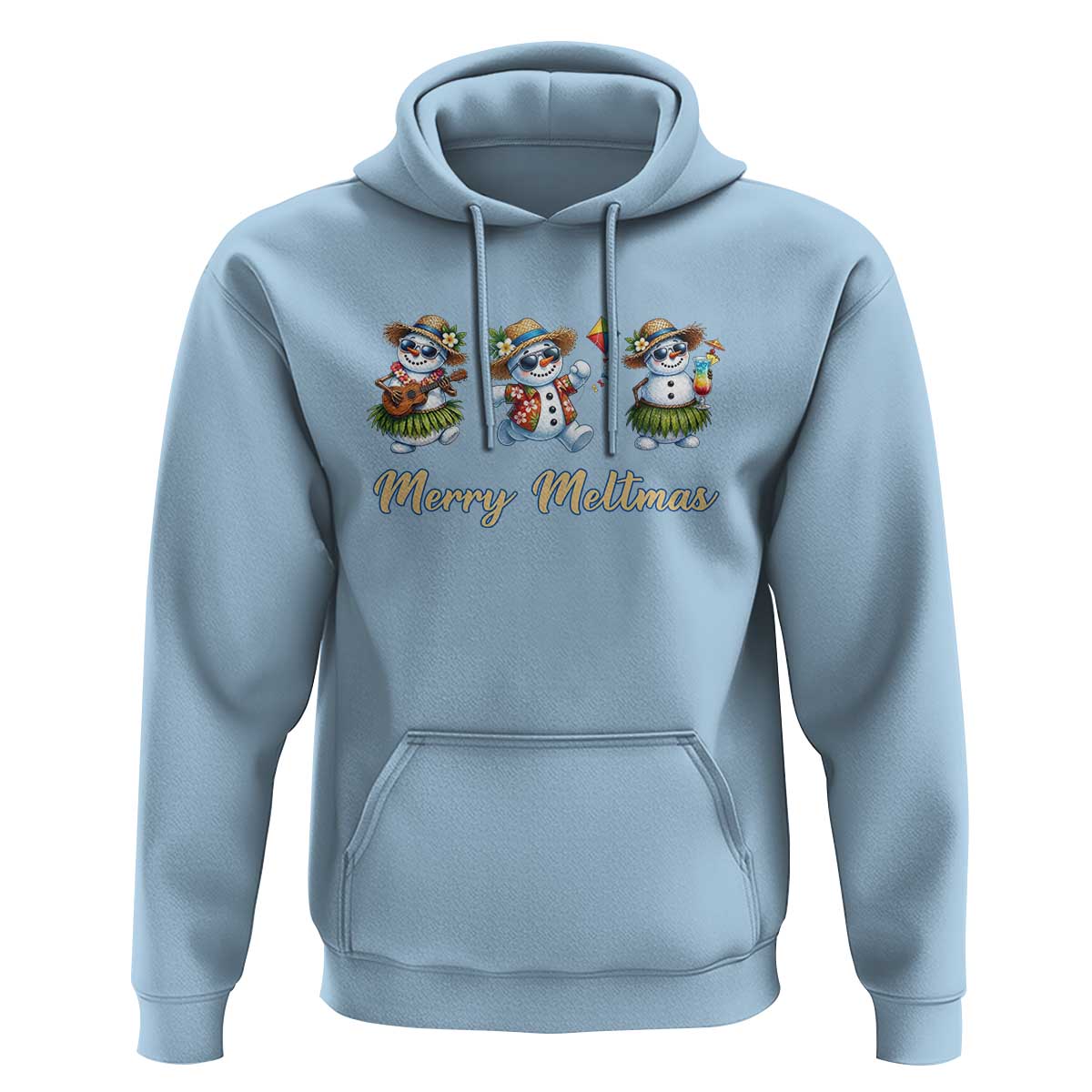 Funny Hawaiian Snowman Summer Graphic Hoodie Merry Meltmas