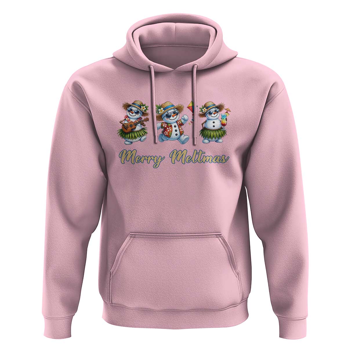 Funny Hawaiian Snowman Summer Graphic Hoodie Merry Meltmas