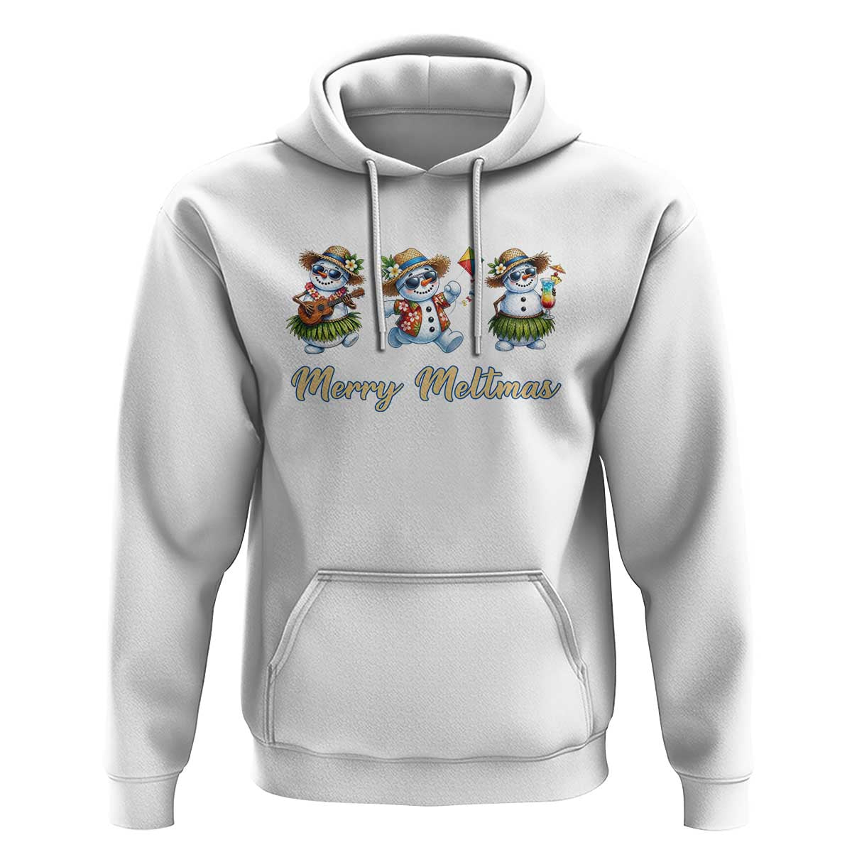 Funny Hawaiian Snowman Summer Graphic Hoodie Merry Meltmas