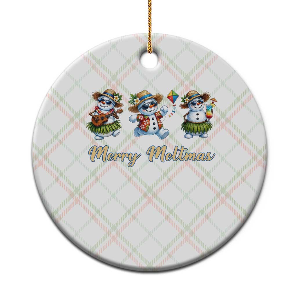 Funny Hawaiian Snowman Summer Graphic Ceramic Ornament Merry Meltmas