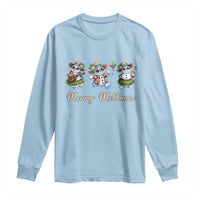 Funny Hawaiian Snowman Summer Graphic Long Sleeve Shirt Merry Meltmas