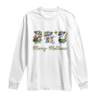 Funny Hawaiian Snowman Summer Graphic Long Sleeve Shirt Merry Meltmas