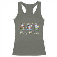 Funny Hawaiian Snowman Summer Graphic Racerback Tank Top Merry Meltmas