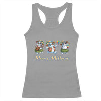 Funny Hawaiian Snowman Summer Graphic Racerback Tank Top Merry Meltmas