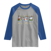 Funny Hawaiian Snowman Summer Graphic Raglan Shirt Merry Meltmas