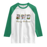 Funny Hawaiian Snowman Summer Graphic Raglan Shirt Merry Meltmas