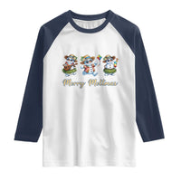 Funny Hawaiian Snowman Summer Graphic Raglan Shirt Merry Meltmas