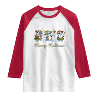 Funny Hawaiian Snowman Summer Graphic Raglan Shirt Merry Meltmas