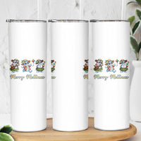 Funny Hawaiian Snowman Summer Graphic Skinny Tumbler Merry Meltmas