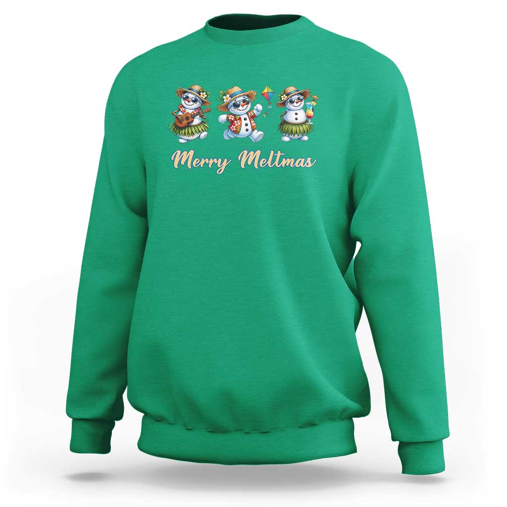 Funny Hawaiian Snowman Summer Graphic Sweatshirt Merry Meltmas