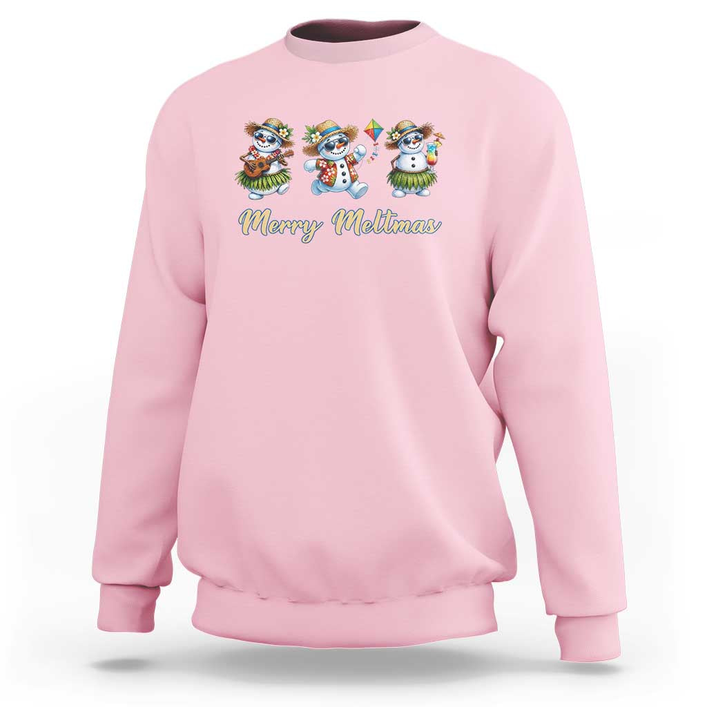 Funny Hawaiian Snowman Summer Graphic Sweatshirt Merry Meltmas