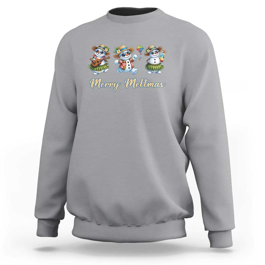 Funny Hawaiian Snowman Summer Graphic Sweatshirt Merry Meltmas