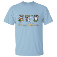 Funny Hawaiian Snowman Summer Graphic T Shirt Merry Meltmas
