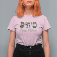 Funny Hawaiian Snowman Summer Graphic T Shirt For Women Merry Meltmas